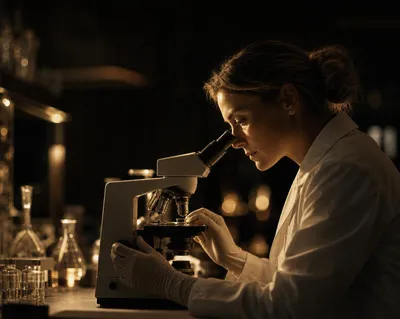 Research microscope still life